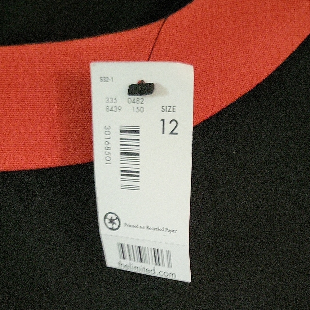 The Limited Black and Deep Orange Contrast Midi Dress - Picture 3 of 5